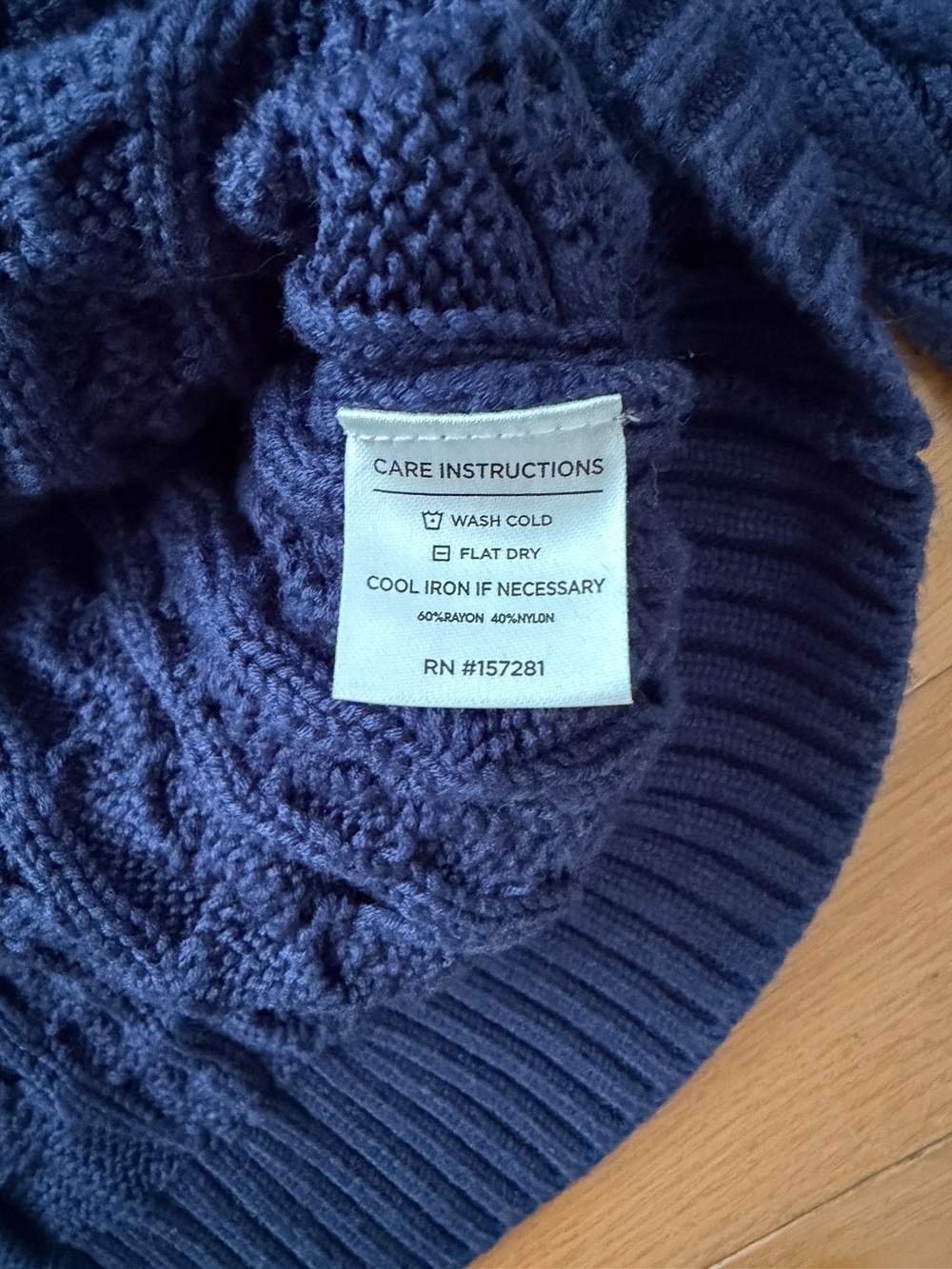 Mizzen+Main Blue Redford Cable Knit Crewneck Sweater Men Size L - Picture 6 of 8